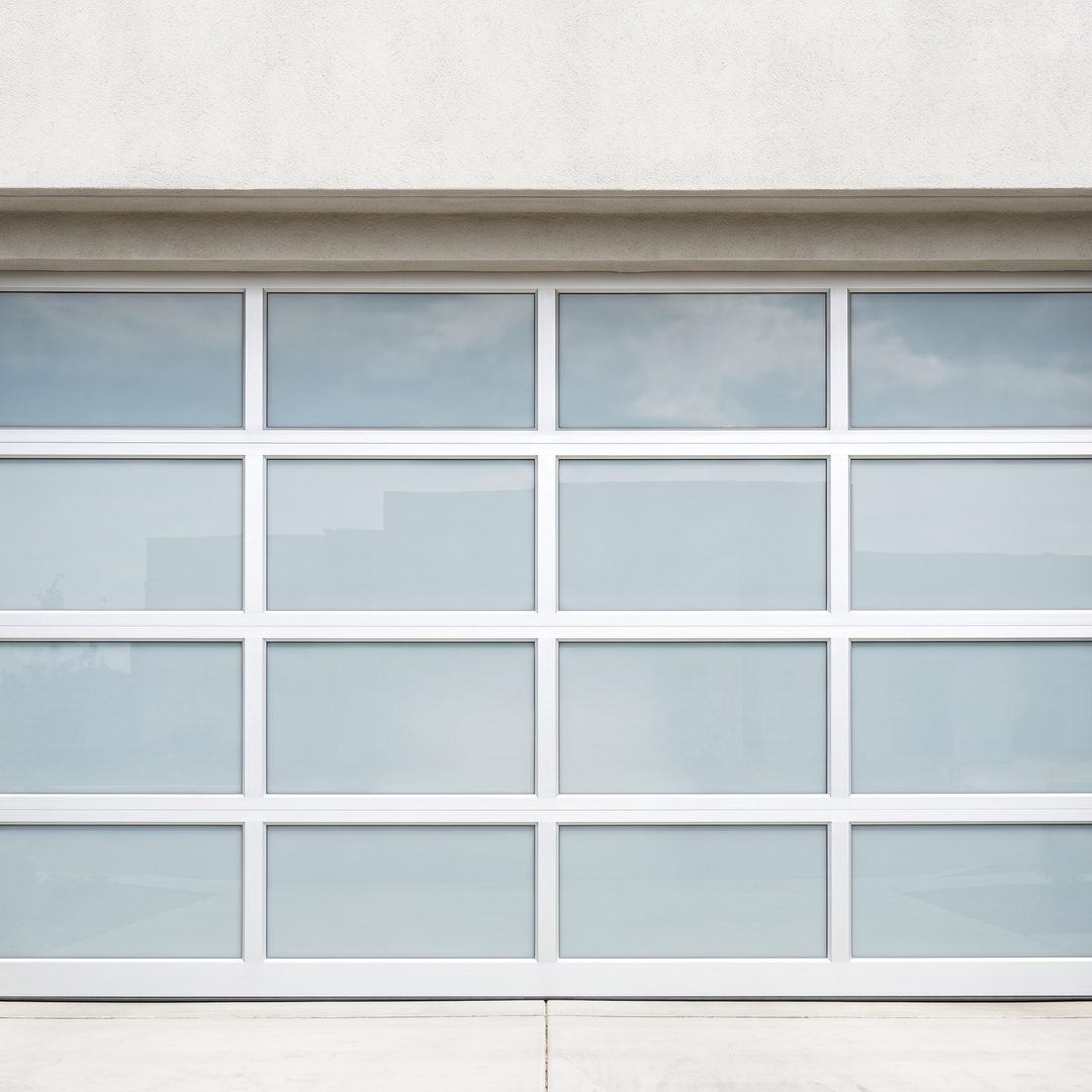 Full view glass garage door style